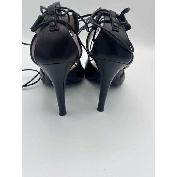 Proenza Schouler Black Leather Ankle Wrap Gladiator Sandals Size 36.5 (6.5 U.S.) - Picture 3 of 8